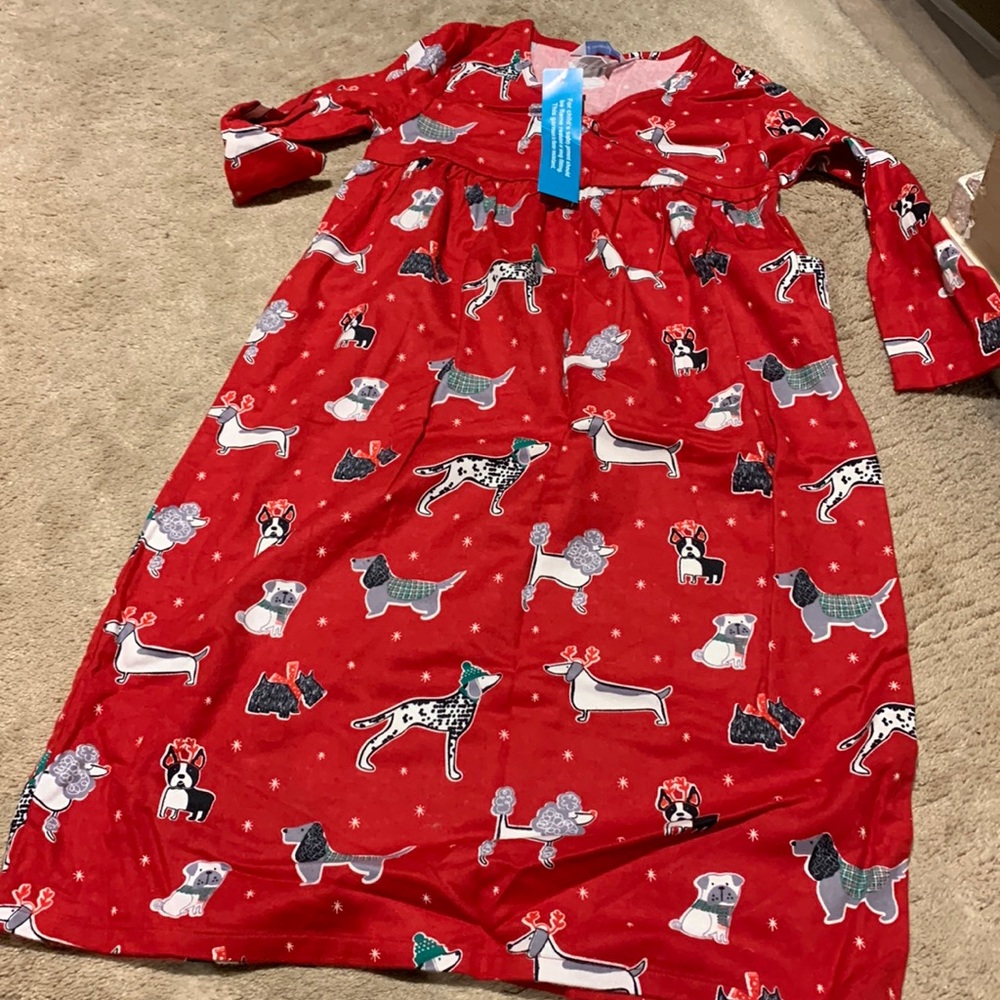 Christmas Nightgown with Puppy Dogs girls size 10-12